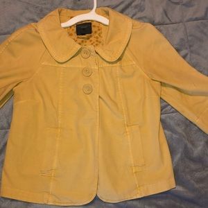 Yellow 3/4 Sleeve Corduroy Jacket